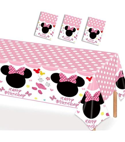 Cute Mouse Birthday Party Supplies - 16 Plates, 20 Napkins, Tablecloth, Decorations - View #9
