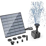 AISITIN 【2023 アップグレード】ソーラーポンプ 噴水ポンプ 配备 6種類噴水ノズル付き池動力水景噴水ポンプはガーデン池鳥風呂養魚池酸素循環に適しています ブラック