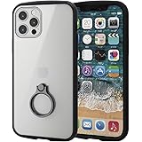 エレコム(ELECOM) iPhone 12 / 12 Pro ケース ハイブリッド 耐衝撃 TOUGHSLIM LITE フレームカラー リング付 ブラック PM-A20BTSLFCRBK