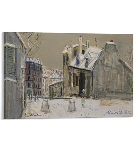 Amazon.co.jp: ユトリロ・「モンマルトル風景」 プリキャンバス複製画