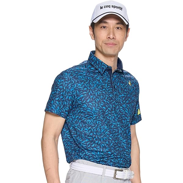 ルコックスポルティフ] 半袖シャツ モノグラム柄 ジャガード 吸汗速乾