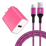 急速充電器 type-c Android充電器 qc3.0充電器 18W/3A スマホ充電器 Type-C 急速充電 USB-Cケーブル 1.83m/1本 QC3.0アダプター アンドロイド充電器 タイプCコード 携帯急速充電器 Galaxy急速充電器 USB充電器 type c acアダプター タイプC電源コード USBコンセント 急速充電 USB電源アダプタ Aquos zero6 R6 sense6,Galaxy F52,Note 20 20Ultra 10 9,S22 S21 FE S20 S10 Plus,A20s A42 A50s A51 A52 A70s A71 A80 A90,Z Flip3 Z Fold3,Moto G8 Z5 Z4 Z3 Play Z2 Z Force,LG G5 G6(ピンク)