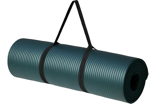 Amazonベーシック ヨガマット 6mm/12mm/25mm トレーニングマット ストレッチマット ピラティスマット キャリーストラップ付