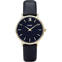 Amazon.co.jp: CluseレディースMinuit 33?mmブルーレザーバンド