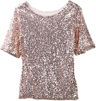 XIAOSHI Women 's Full Sequin Tops 