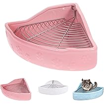 未使用 ピンクのウサギ飼育用ゲージ、三角トイレ、ドリンカー Amazon | うさぎトイレ 大きい 四角 ウサギ用トイレ 囲い こぼれ