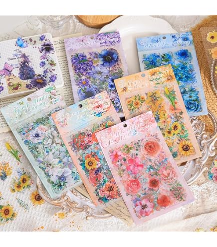 Amazon | 【日本製】フレークシール クリア素材 フラワー 花（10