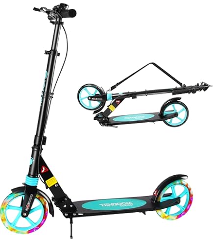 夏休み！キックボードキックスクーター 子供大人用 ハンドブレーキ 折り畳み 2台 Amazon.co.jp: TENBOOM キックボード キックスクーター 子供