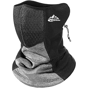 ネックウォーマー ネックガード 冬 防寒【2020厚型版・息苦しくない】【ストレッチ性抜群・調節コードつき】フェイスカバ…