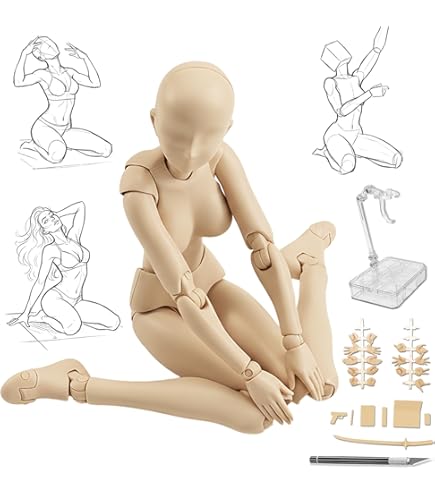 Amazon | CHALAN デッサン人形 可動フィギュア 30個関節可動 スタンド