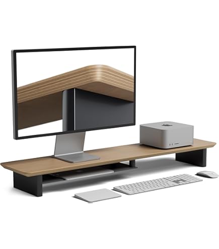 amesoba モニタースタンド デスクシェルフ　Lサイズ　ホワイトフォーク Amazon.co.jp: amesoba 木製 モニタースタンド 卓上 デスク シェルフ