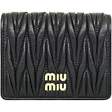 [ミュウミュウ] 財布(二つ折り財布) 5MV204 2FPP ネロ マテラッセ レザー メタル ロゴ バイフォールド コンパクト ウォレット レディース [ブランド] [並行輸入品]