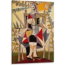 Amazon.co.jp: Pablo Picassoパブロ・ピカソ画家の作品（庭に座る女