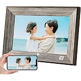 KODAK WiFi デジタルフォトフレーム 木製 10インチ IPSタッチパネル操作簡単 32GB SDカード/USBに対応する カレンダー/時計/アラーム/天気予報などの生活機能付き 記念日/祝日のプレゼントに適用