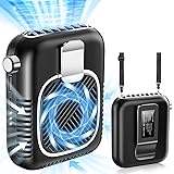 【2024革新モデル・1台4役】 ベルトファン 腰掛け扇風機 携帯扇風機 首掛け 手持ち 卓上 扇風機 20dB静音 小型扇風機 6000mAh大容量 風量無段階調整 首掛け扇風機 24時間連続稼働 羽根なし せんぷうき扇風機 USB 充電式 ポータ