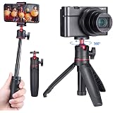 Ulanzi MT-08 カメラ三脚 ミニ三脚 卓上三脚 自撮り棒 ビデオ VLOG三脚 3段伸縮 持ち運び便利 360°回転 RX100 M1-M6 A6400 A6500 A6600 Canon G7X Mark IIIなどのカメラに対応