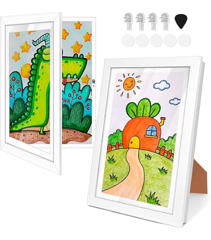 Amazon.co.jp: PALTIA アートフレーム 2個 セット 子供の絵 作品 収納