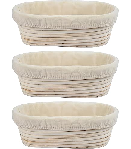 Nuogo 4-Piece 10" Bread Banneton Proofing Basket Set With Linens & Scrapers - Rectangle - View #9