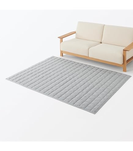 Amazon｜無印良品 麻綿ループパイルラグ/ブラウン 200×200cm 02926533