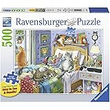 Ravensburger 猫のお昼寝 14966 500ピース 大きなピースジグソーパズル 大人向け、どのピースもユニーク、ソフトクリックテクノロジーでピースが完璧に一緒に収まる