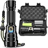 XHP70 LED Torch Rechargeable Flashlight with High Lumens, H HOME-MART Super Bright Torch, High Powered Handheld Torches, Powe