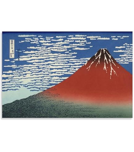 Amazon.co.jp: 職人の手により手摺りしました 葛飾北斎 木版画「神奈川