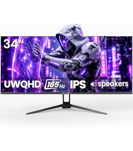 Amazon.co.jp: CRUA 34インチウルトラワイドゲーミングモニター、WQHD