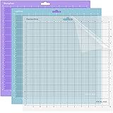 REALIKE 12x12 Cutting Mat for Silhouette Cameo 3/2/1 (3 Mats - StandardGrip, LightGrip, StrongGrip), Gridded Adhesive Non-Sli