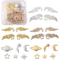 Amazon | PH Pandahall 天使の羽 チャーム 約84個 6種 ハート型ビーズ