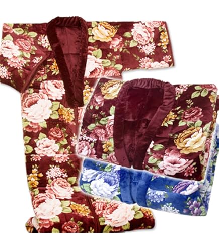 Amazon｜タオル夜着 B色 ガーゼ裏付き 日本製 かいまき 丹前