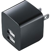 Amazon | サンワサプライ USB充電器(2ポート・合計2.4A・ブラック) ACA