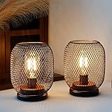 JHY DESIGN 金属製ケージ LEDランタン 高さ17cm 電池式 コードレス 間接照明 アンティーク インテリア 卓上ライト LED電球付き 結婚式 パーティー イベントに最適 屋内外に適用 (球形)