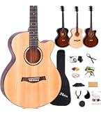 Amazon.co.jp: Mademu Mahogany Veneer Acoustic Guitar, Fork Type