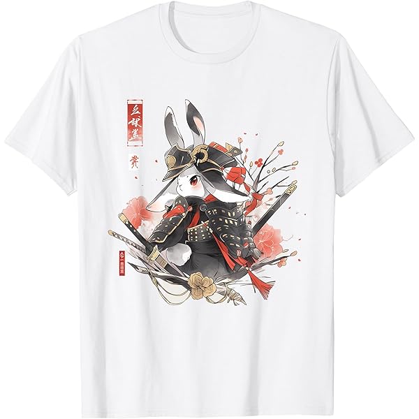 Amazon | 日本美術 うさぎ 忍者 浮世絵 アニメ風 侍うさぎ T
