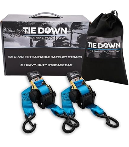HandT USA Based Retractable Ratchet Straps 2PK 1in X 6ft - 1,500lb Break Stre - View #6