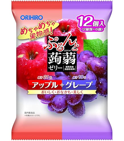 Amazon.co.jp: オリヒロ ぷるんと蒟蒻ゼリー ピーチ (20g×6個)×6袋