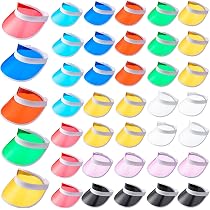 JenPen 12 Pack Unisex Plastic Sun Visors Hats Clear UV Protection Poker Cap For Men Women Sports Outdoor Golf Activities(White Frame