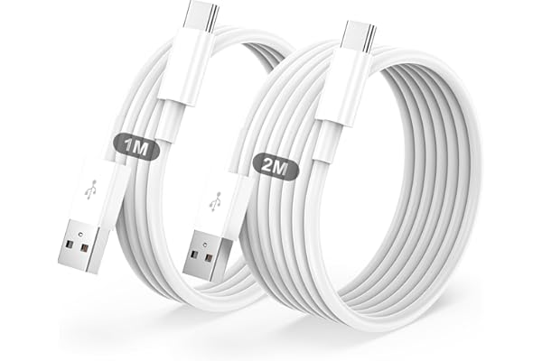 USB C ケーブル 純正 1M+2M 2本セット タイプc コード 3A急速充電 PD対応 データ転送 USB2.0規格 高耐久性 断線防止 映像出力不可 for iPhone 17/Air/16/16E/15/Pro/Plus/Pro Max、Galaxy S25 S24 S23 A55 Z Flip、iPad/Pro/Air/Mini 車用USB-A to USB-C Carplay対応