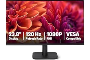 Amazonベーシック 23.8インチ モニター 120 Hz FHD 1080p HDMI DP VGA VESA対応 オフィス 家庭用 60.5cm ブラック ディスプレイ