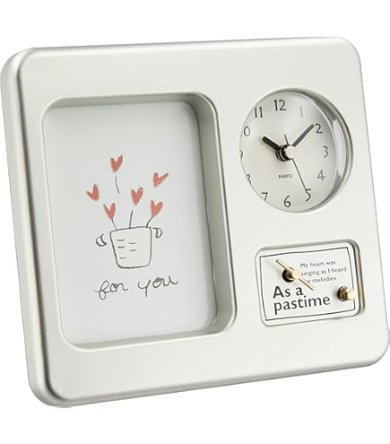 中島みゆき 糸 オルゴール付き写真立て置き時計 【カレンダーの