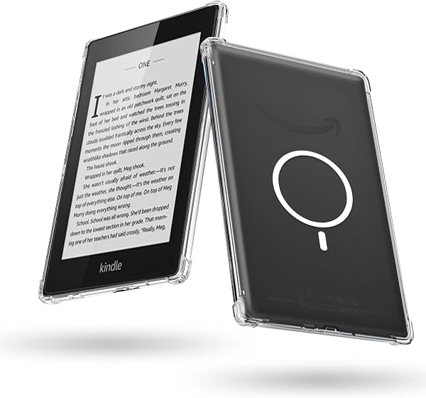 For New Kindle Colorsoft/Kindle Paperwhite Case, BARDATS Magnetic Absorption TPU Silicone, 7 Inch Protective Case, Lightweight, Thin, Scratch-Resistant, Anti-Fingerprint, Shockproof, US Military MIL Standard, Clear, Built-in Shock Pocket, TPU Case (Clear) - 1