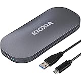 キオクシア KIOXIA SSD 外付け 1TB USB3.2 Gen2 最大読出速度 1,050MB/秒 【 iPhone 15 / 15 Pro / PS4 / PS5 動作確認済み 】 国産3次元フラッシュメモリ搭載 耐衝撃 アルミ筐体 パスワ