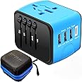 Travel Adapter,Universal Travel Adapter,All-in-one International USB Travel Adapter with High Speed 2.4A 4-Port USB Charger W