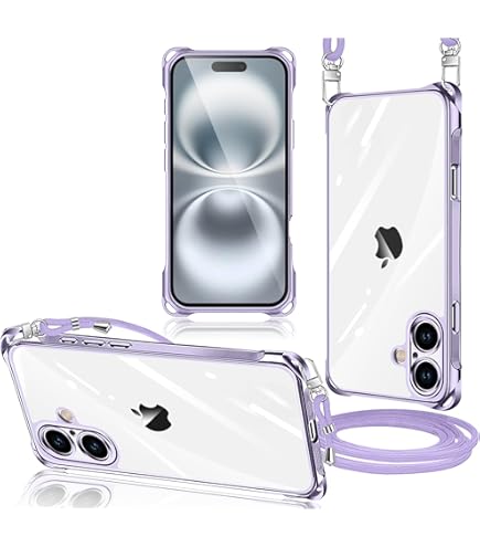 Amazon.co.jp: iPhone 16 Plus 用 ケース クリア ショルダー 縄掛け