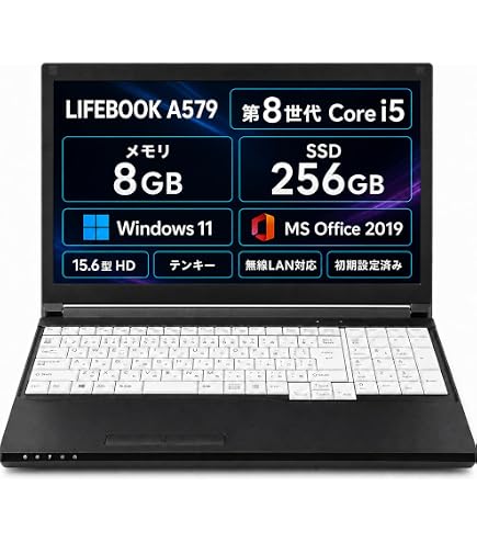 Amazon.co.jp: 富士通 第8世代Core i5, 15.6型, 256GB SSD, 8GBメモリ