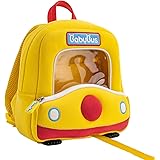 BabyBus ベビーバス窓付きリュック—子ども用バッグ 子供 ハーネス 保育園 リュック お でかけ リュック 軽量 迷子防止リュック ネームプレート付き 黄色の特徴のバスの形 男女兼用 2023