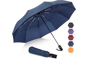 ZOMAKE Lightweight Folding Umbrella - Compact Travel Umbrella Automatic Open Close Windproof Umbrellas with 10 Strong Ribs