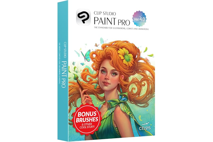 CLIP STUDIO PAINT PRO - Version 4 | Perpetual License | for Windows and macOS