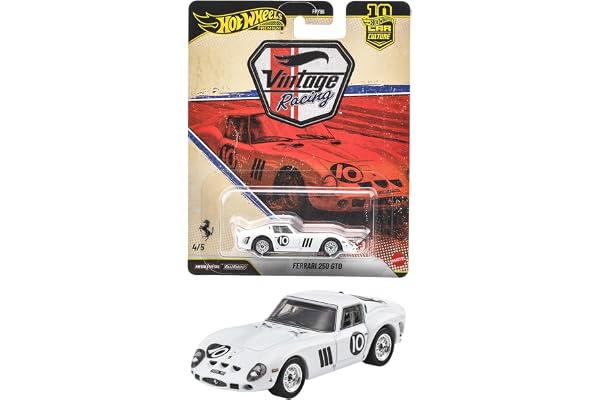ホットウィール(Hot Wheels) カーカルチャー ヴィンテージレーシング フェラーリ 250 GTO ミニカー 3歳から JKF25 | Real Riders™タイヤ・Metal/Metal™仕様・1:64スケール・ヴィンテージレーシングシリーズ・世界屈指の名車フェラーリ 250 GTOを再現