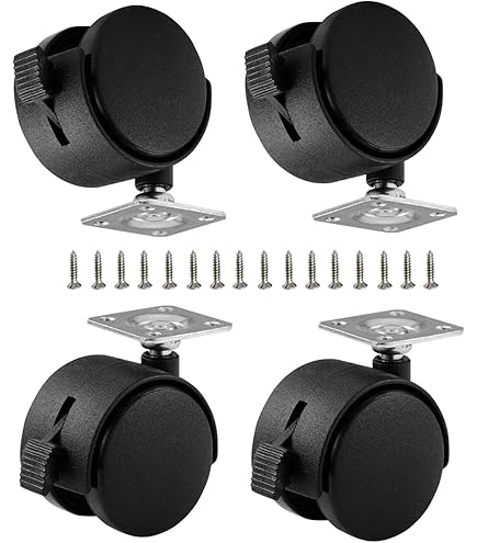 2" Large Furniture Wheels Set Of 8 Plastic Nylon Casters With